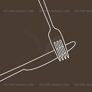 Knife and fork - vector image