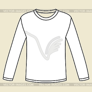 Black long-sleeved T-shirt template - royalty-free vector clipart