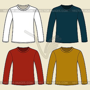 Long-sleeved T-shirt template - vector clip art