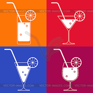 Cocktail glasses - vector clip art