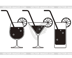 Cocktail glasses - vector image