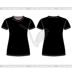 Черный шаблон дизайн футболки - изображение в векторе / векторный клипарт