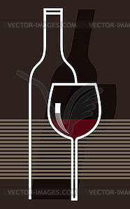 Красное вино и очки - изображение в векторе / векторный клипарт