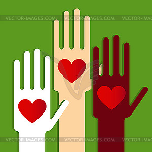 Руки с любовью - векторизованное изображение клипарта