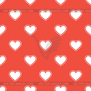 Seamless pattern with white hearts  - vector clip art