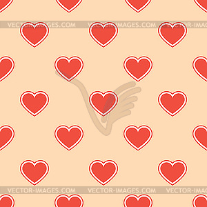 Seamless pattern with red hearts  - vector clipart