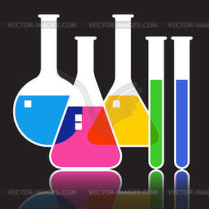 Лабораторная посуда - векторизованное изображение клипарта