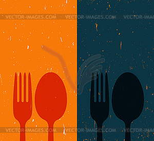 Cutlery on abstract background - vector image