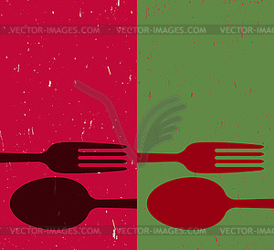 Cutlery on abstract background - vector clip art