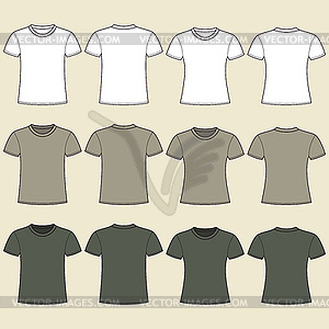 Blank t-shirts template. Front and back - vector clip art