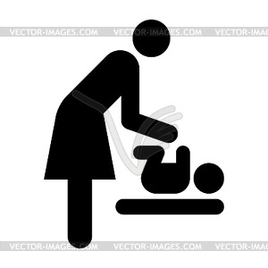 Baby care room symbol, mother room symbol - vector clipart