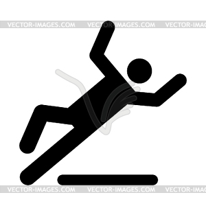 Wet floor caution sign - vector clip art