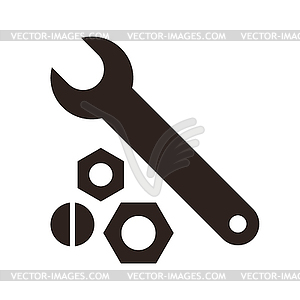 Wrench, nuts and bolt icon - vector clipart