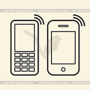 Mobile phone icons - vector image