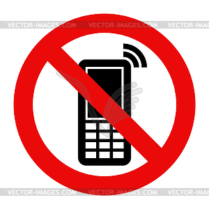 Mobile Phone prohibited - vector clip art