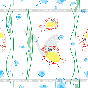 Fish seamless - vector image