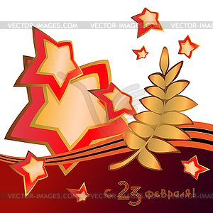 Stars with laurels and george ribbon first - vector image