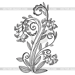 Decorative floral pattern with bluebells - vector clipart