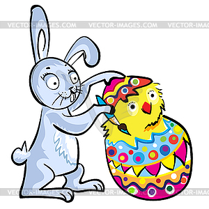 Cartoon Easter bunny - vector clipart