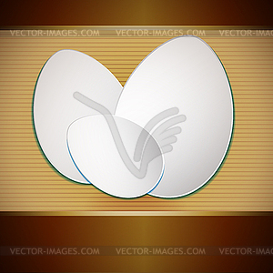 Easter paper eggs on striped background - vector clipart