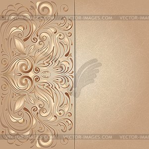 Background for invitation with brown floral pattern - vector clip art