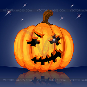 Evil scary Halloween pumpkin - vector clipart