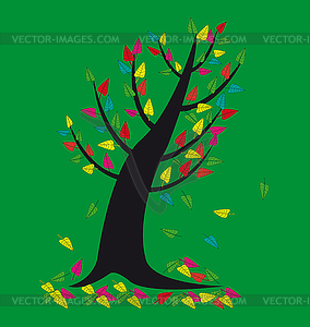 Листья на дереве - изображение в формате EPS