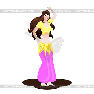 Beautiful woman dances east dance - vector clip art