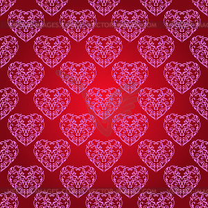 Seamless background with hearts - vector image