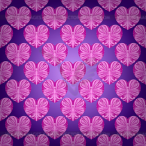 Seamless background with hearts - vector image