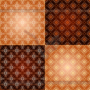 Set filigree damask seamless patterns - vector image