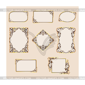 Set of template frames and borders - vector EPS clipart