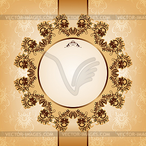 Royal invitation with elegant gold frame - vector clip art