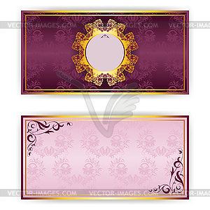 Invitation card with damask pattern - vector image