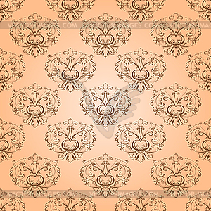 Seamless with damask elements - vector clipart