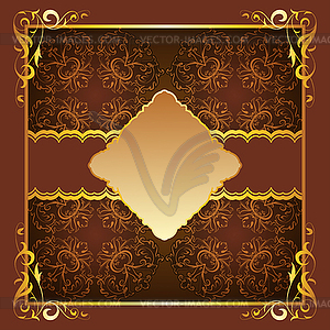 Royal frame with elegant brown background - color vector clipart