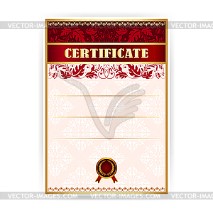 Vintage certificate with laurel wreath - vector image