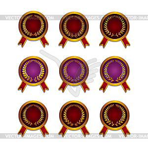 Set of different golden medals - vector clip art