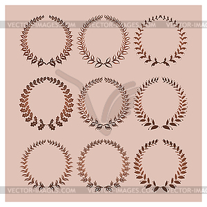 Set of laurel wreaths - vector image