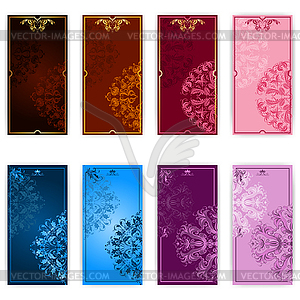 Set of template for elegant greeting card - vector clipart