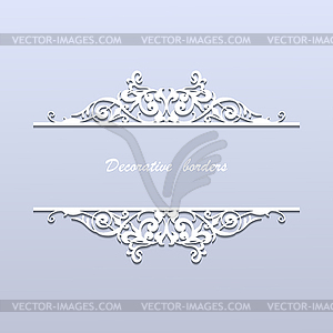 Paper borders with lace ornament - vector clipart