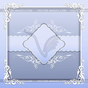 Paper frame with lace ornament - royalty-free vector image