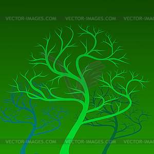 Green trees on background - vector image