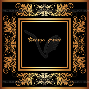 Frame with lace square ornament - vector image