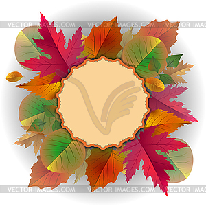 Lace frame with autumn leaves - vector clipart