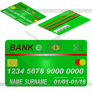 Template of credit of card - vector clipart