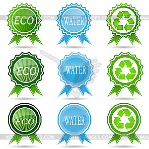 Eco labels with design - vector clip art