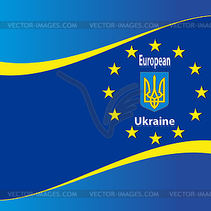 Украинский и европейский флаг - векторный дизайн
