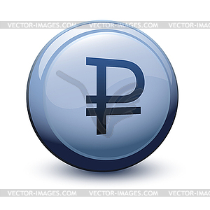 Button 3d ruble - vector image