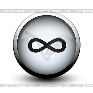 Button infinity 2d - royalty-free vector image